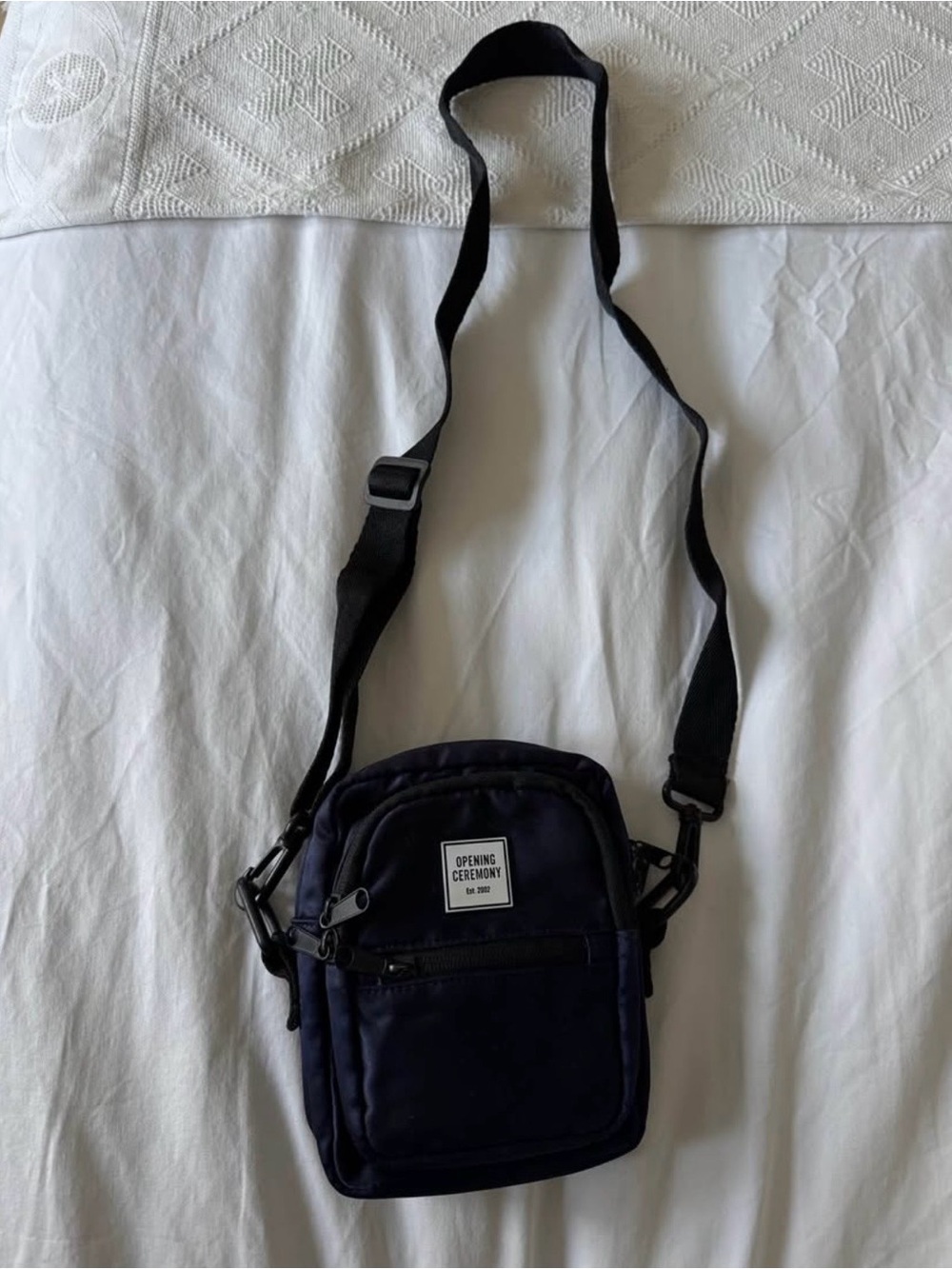Opening Ceremony Navy and Black Mini Messenger Crossbody